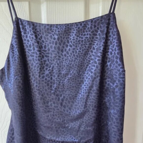 Sophie Rue Navy Slip Dress M NWT Leopard Print - Picture 4 of 7